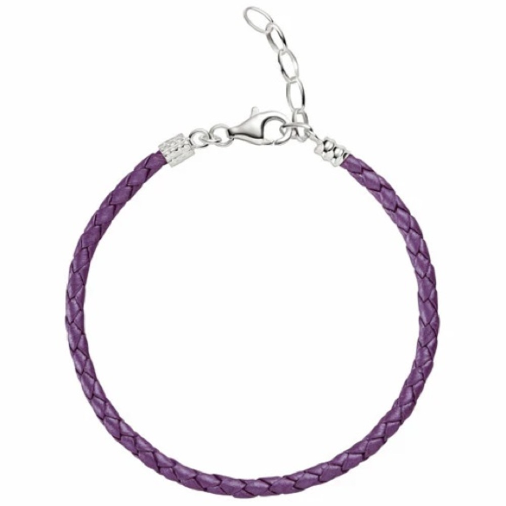 Chamilia Purple Braided Leather Bracelet